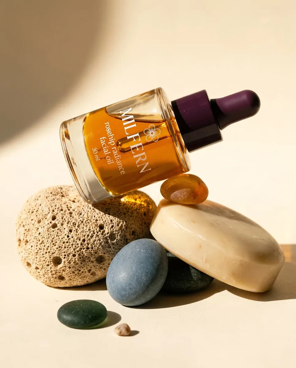 Aceite facial — Bodegón de estudio